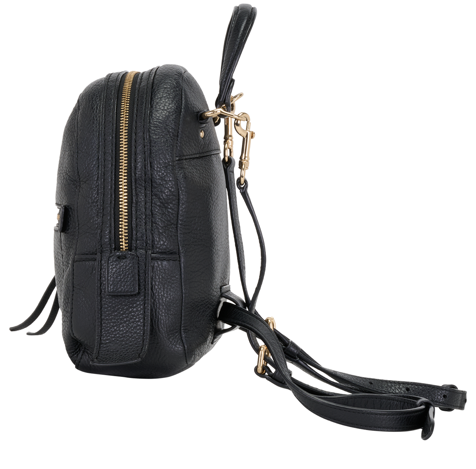 Court Backpack, &pound;120, Handbags, Black, Leather, Bottom view